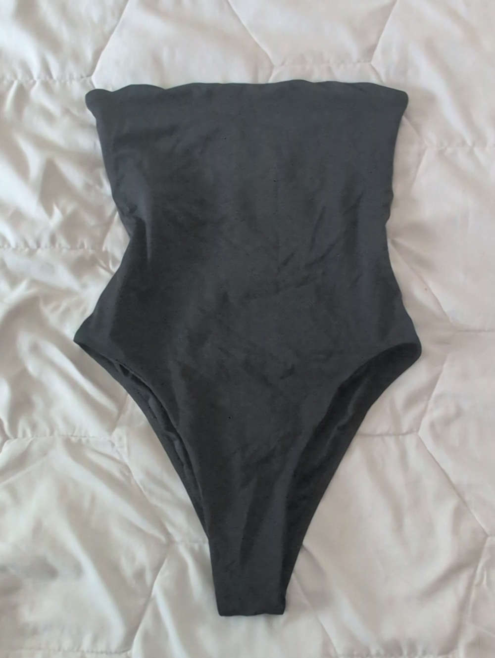 Billabong Black Strapless One-Piece Swimsuit - high cut